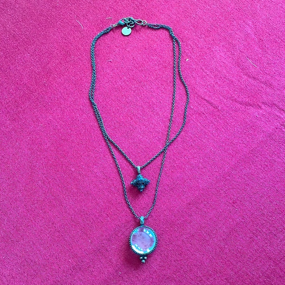 Sweet Lola antiqued gold necklace with pendants
